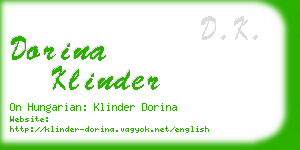 dorina klinder business card